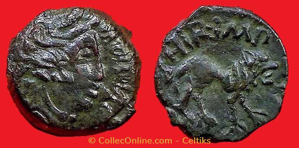 bronze AOIIDIAC / A.HIR.IMP au lion monnaies antiques celtes bronze aoiidiac a hir imp au lion