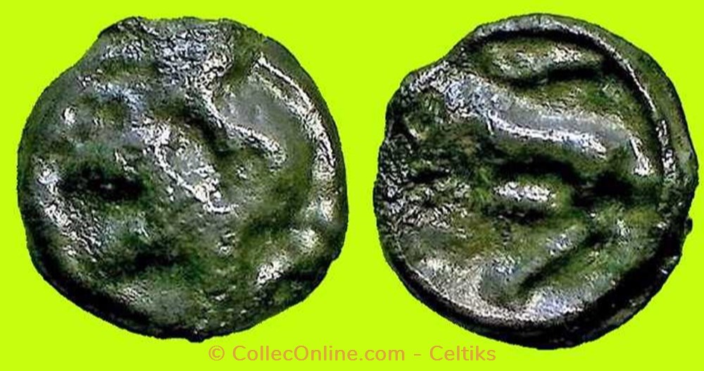potin à la tête diabolique - cl 2 monnaies antiques celtes potin a la tete diabolique cl 2