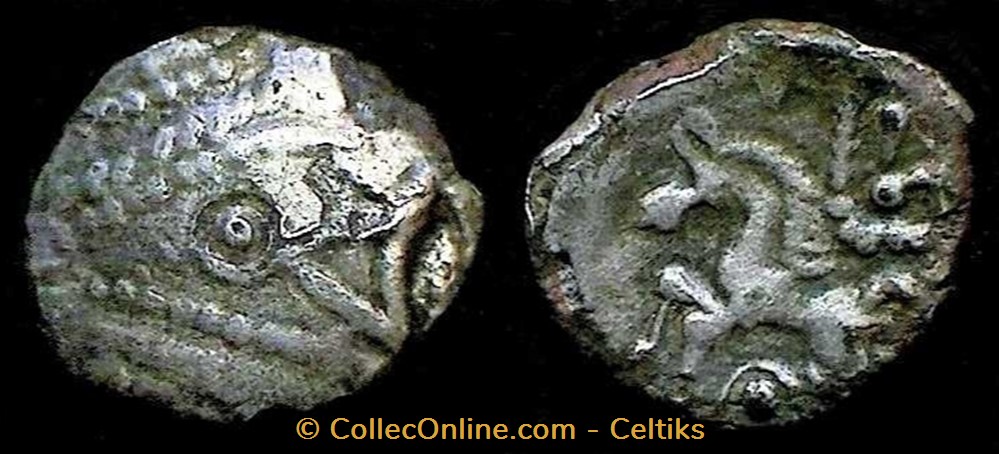 denier à l'oeil type VILLENEUVE SAINT GERMAIN a monnaies antiques celtes denier a oeil type villeneuve saint germain a
