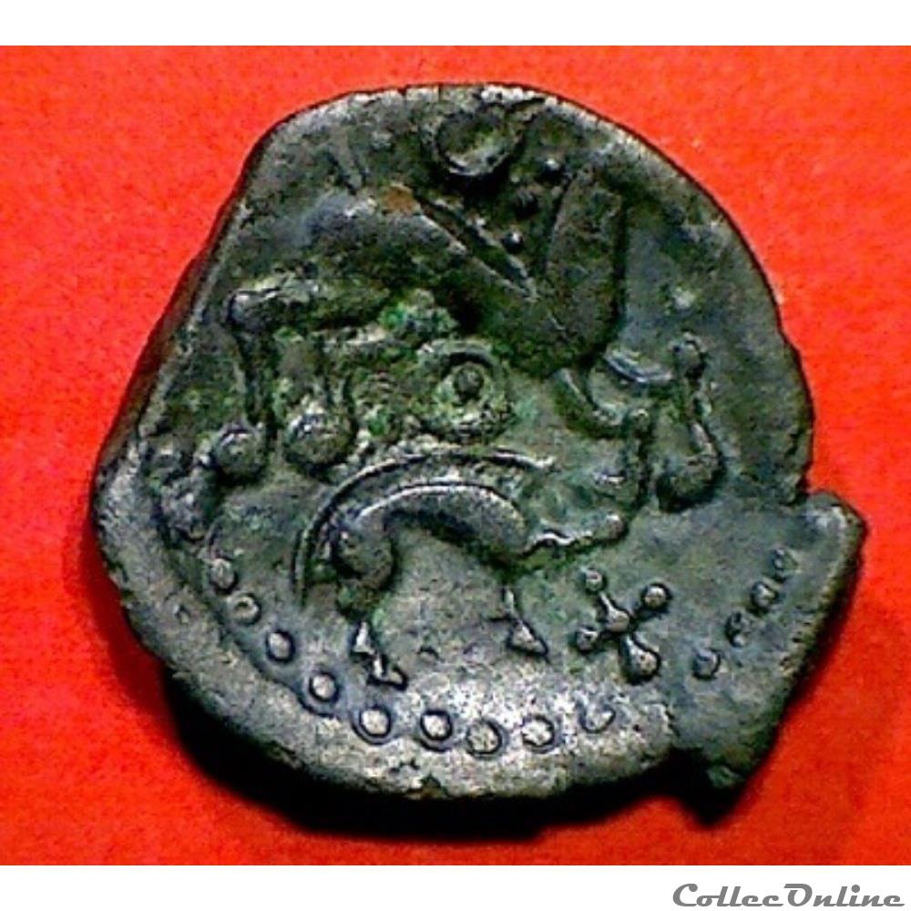 Série 445 DT 2455 bronze au cheval et au sanglier monnaie antique gauloise serie 445 dt 2455 bronze au cheval et au sanglier