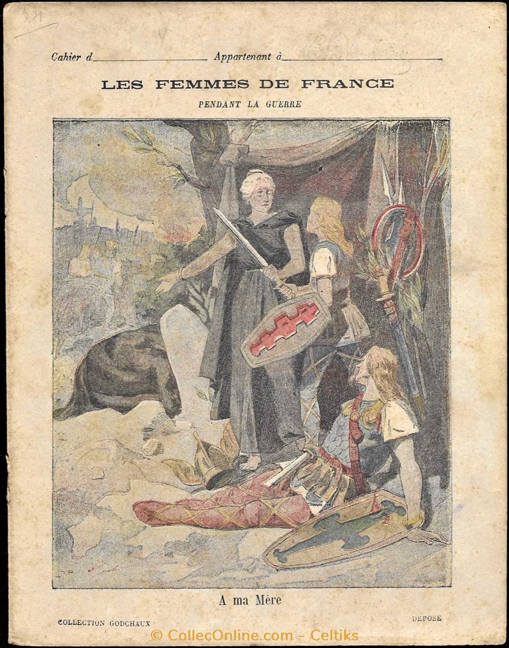 protège cahier - les femmes de FRANCE pendant la guerre documents anciens buvards cahiers illustres protege cahier les femmes de france pendant la guerre
