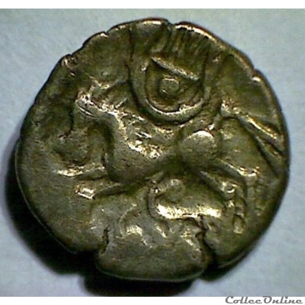 Série 1106 DT 3478 A quart de statère à la lyre et au triskèle monnaie antique gauloise serie 1106 dt 3478 a quart de statere a la lyre et au triskele