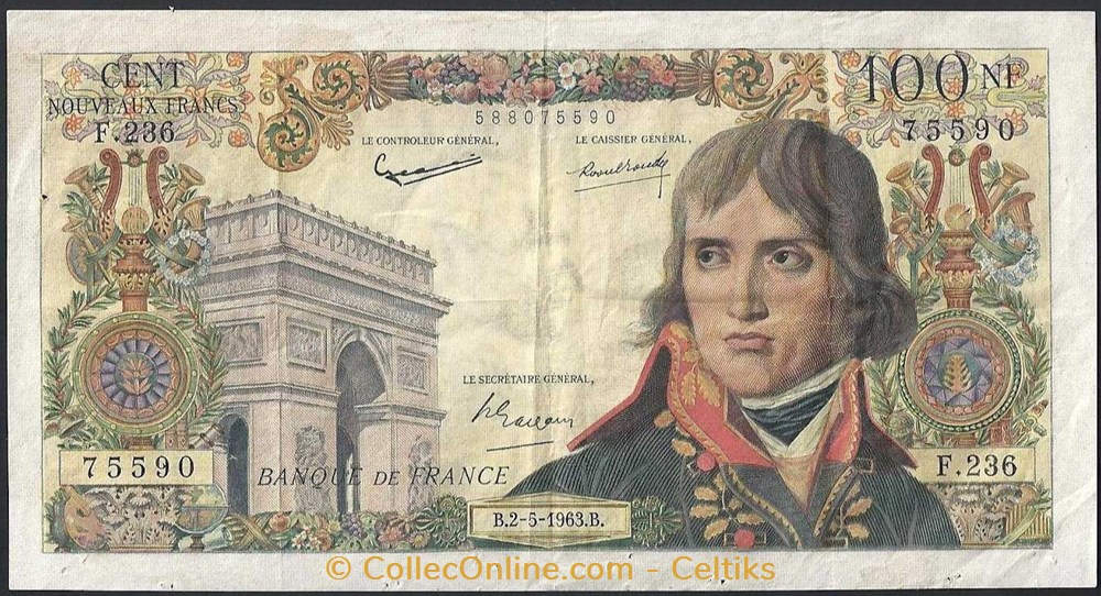 billets europe france 100 nouveaux francs bonaparte type 1959
