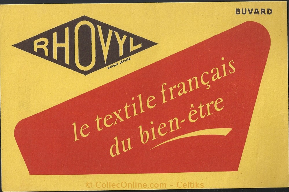 buvard - linge RHOVYL objets publicitaires buvards buvard linge rhovyl