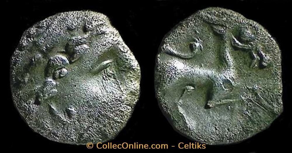 denier au cervidé style dégradé à la croix monnaies antiques celtes denier au cervide style degrade a la croix