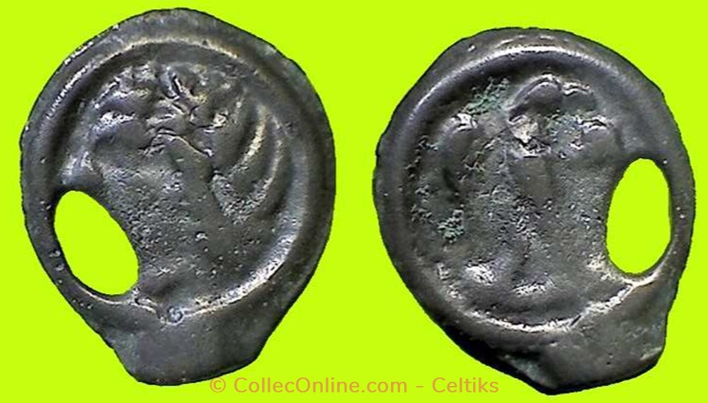 potin à l'aigle de face monnaies antiques celtes potin a aigle de face