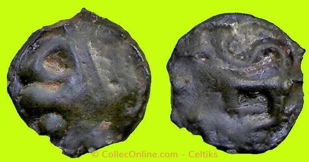 potin à la grosse tête stylisée monnaies antiques celtes potin a la grosse tete stylisee