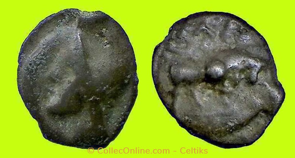 potin MA au taureau chargeant monnaies antiques celtes potin ma au taureau chargeant