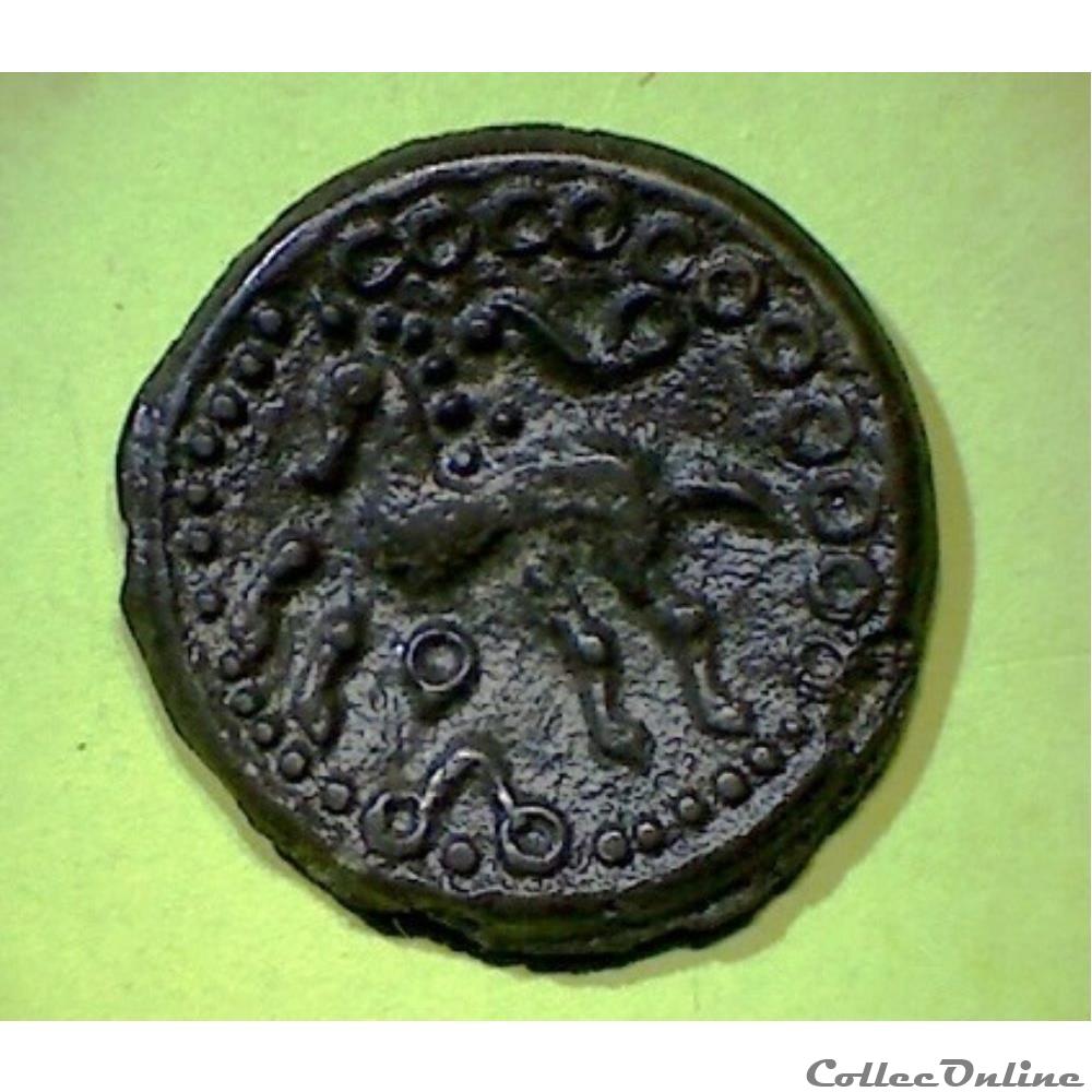 série 35 DT 215 potin à la grosse tête bouclée monnaie antique gauloise serie 35 dt 215 potin a la grosse tete bouclee