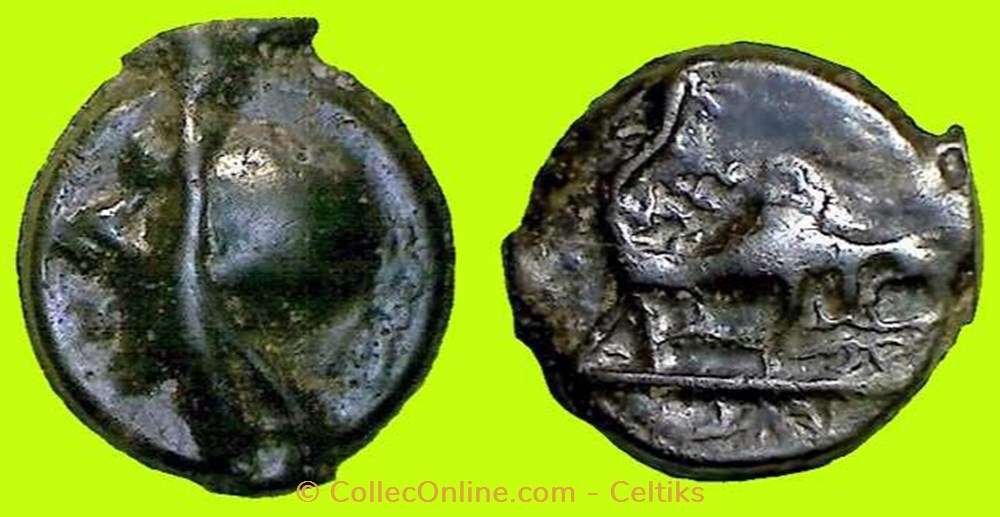 potin au taureau chargeant monnaies antiques celtes potin au taureau chargeant