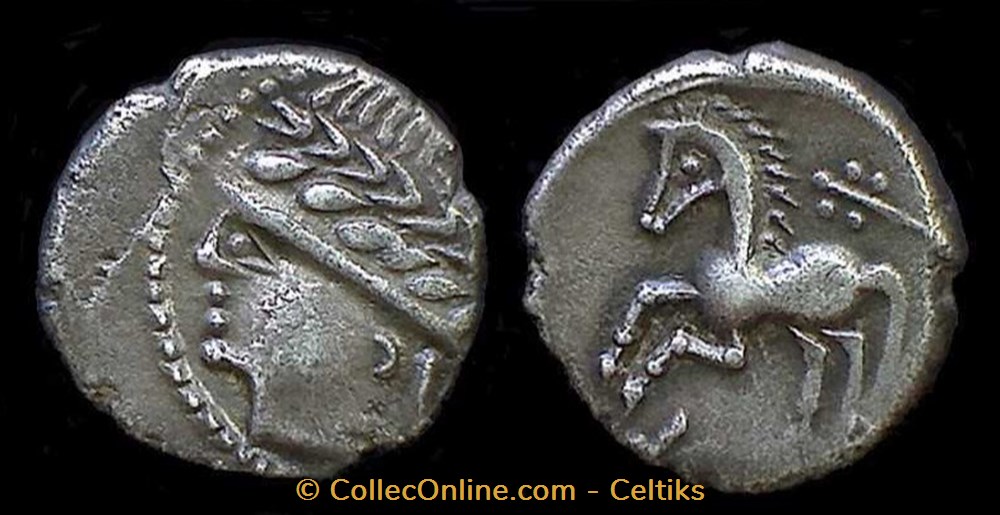 monnaies antiques celtes denier vol au cheval et au caducee
