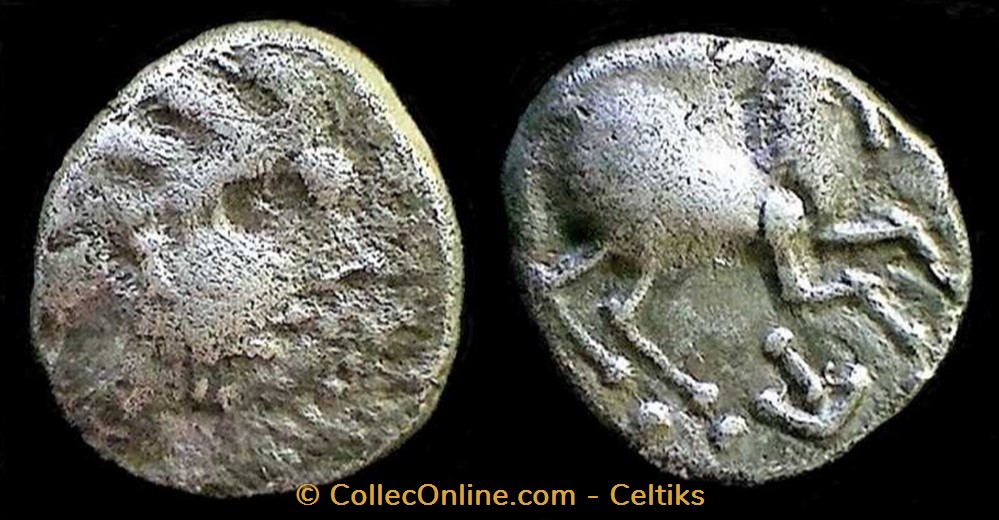 denier à l'oiseau revers à l'étrier monnaies antiques celtes denier a oiseau revers a etrier