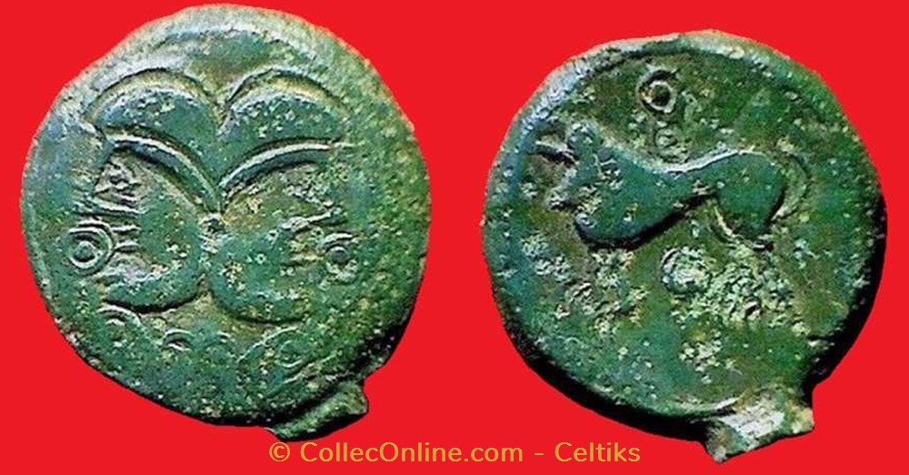 bronze à la tête janiforme b monnaies antiques celtes bronze a la tete janiforme b