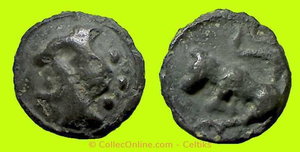 monnaies antiques av jc ap celtes potin a la tete diabolique et aux globules