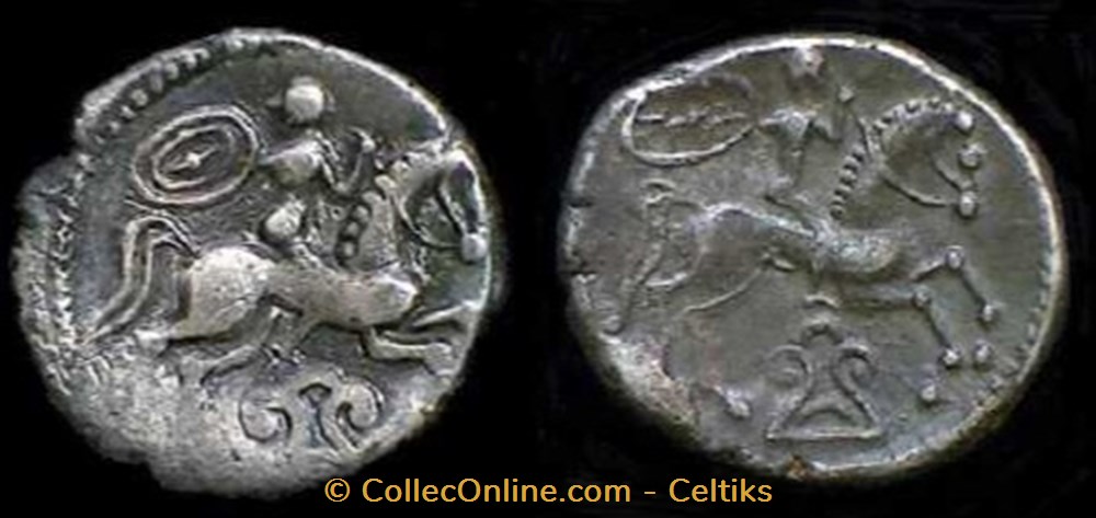 drachme au cavalier et au fleuron ( b ) monnaies antiques celtes drachme au cavalier et au fleuron b
