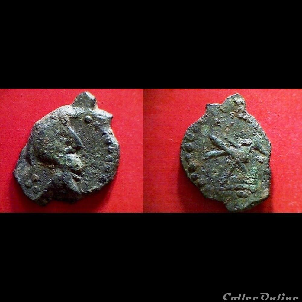 bronze à l'oiseau à droite 2a monnaie antique gauloise bronze a oiseau a droite 2a