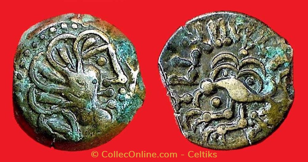 bronze à l'oiseau - classe 5a monnaies antiques celtes bronze a oiseau classe 5a