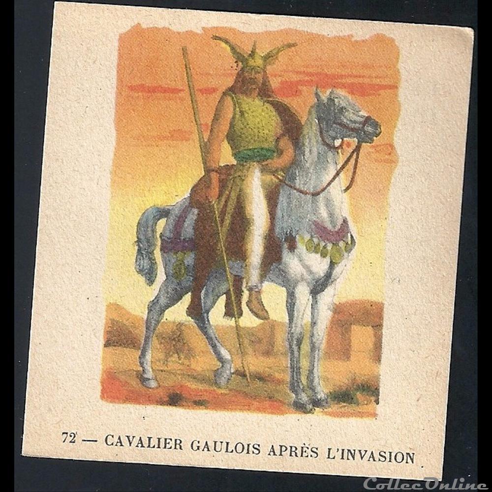 chromo image france touristique cavalier gaulois apres invasion