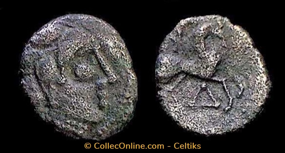fraction au cheval et au triangle (b) monnaies antiques celtes fraction au cheval et au triangle b