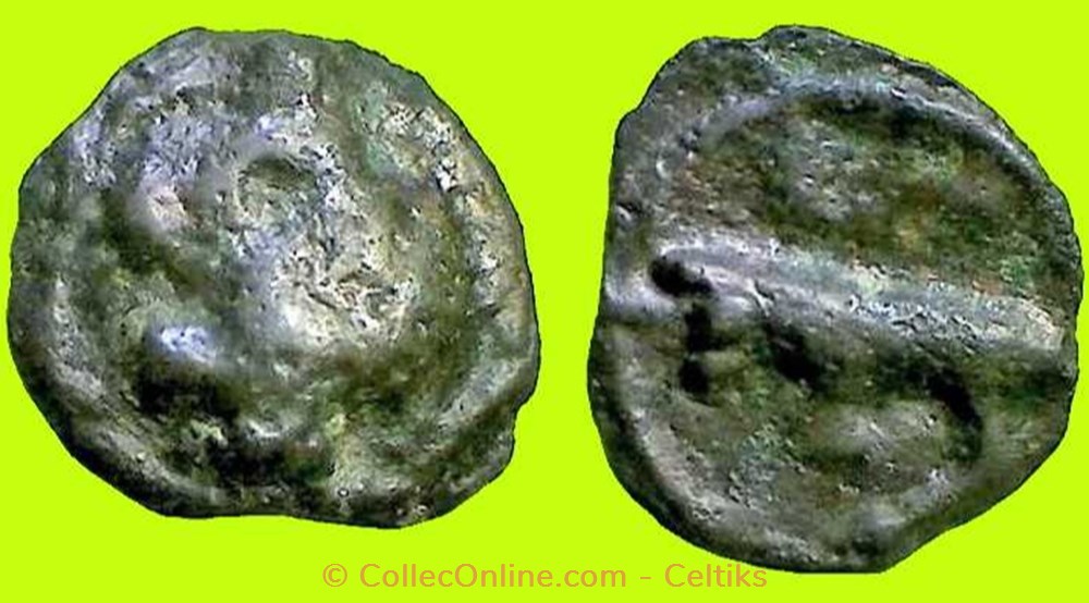 potin à la tête diabolique - cl 4 monnaies antiques celtes potin a la tete diabolique cl 4