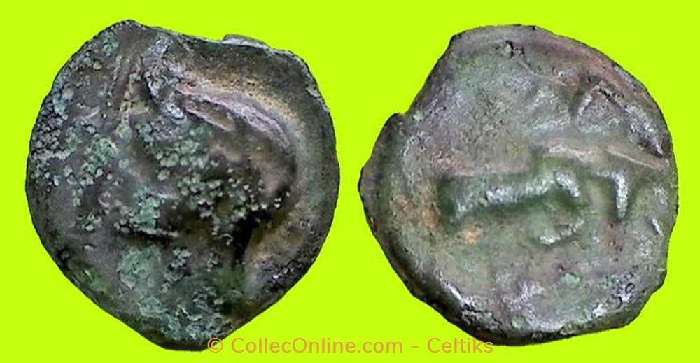 potin MA au taureau à droite * monnaies antiques celtes potin ma au taureau a droite