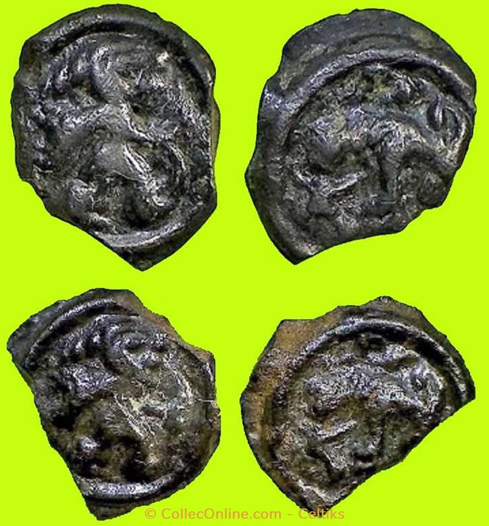 monnaies antiques celtes potin au guerrier courant et a elan
