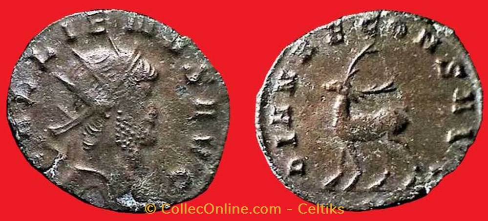 GALLIEN - cerf à gauche monnaies antiques romaines imperiales et republicaines gallien cerf a gauche