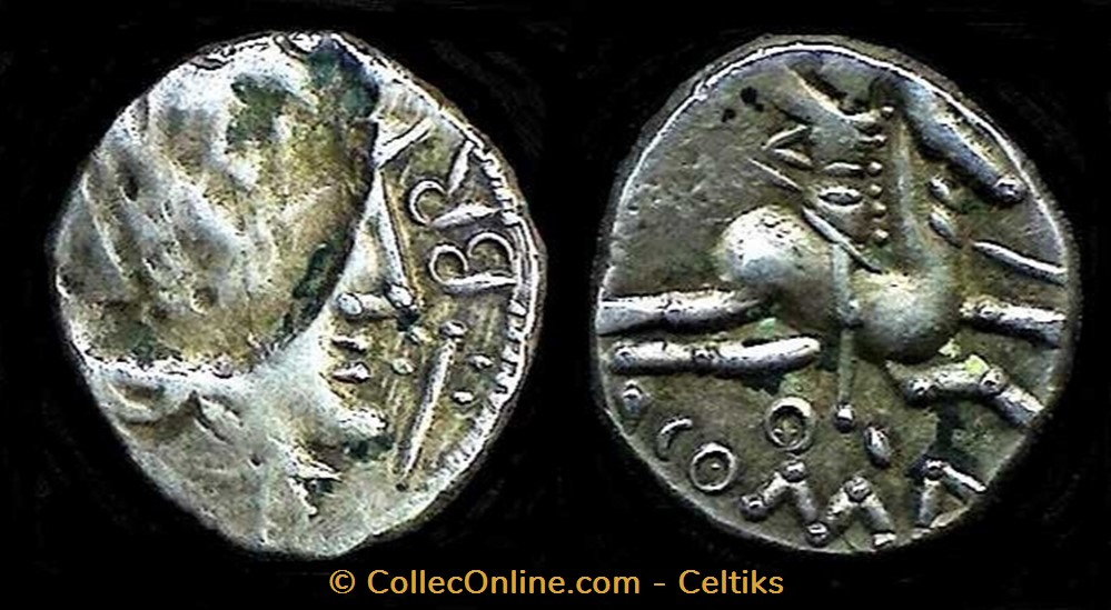 denier au cavalier BRI / COMA monnaies antiques celtes denier au cavalier bri coma