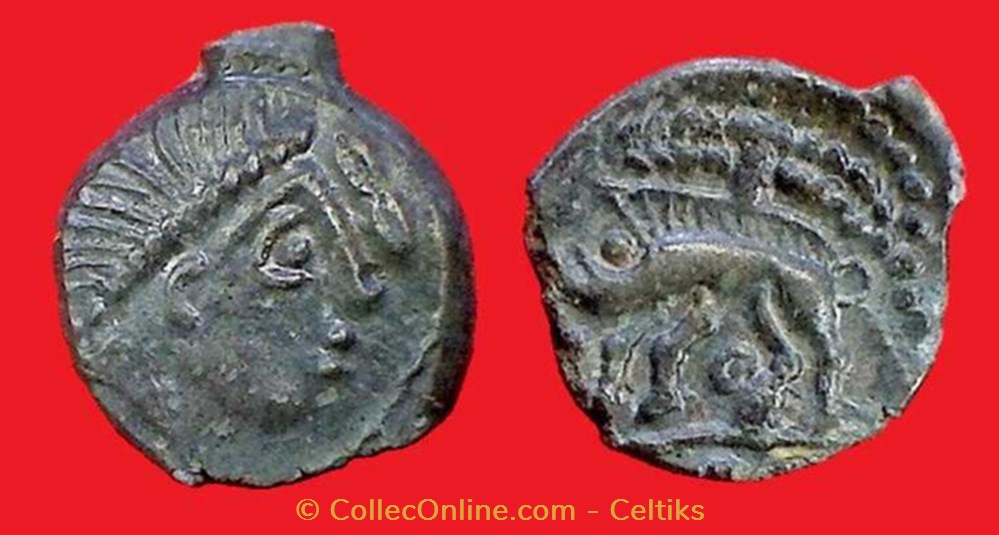 bronze au sanglier enseigne * monnaies antiques celtes bronze au sanglier enseigne