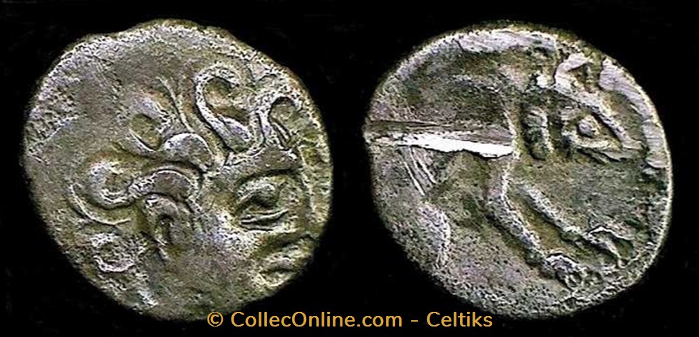 denier EDVIS à l'ours monnaies antiques celtes denier edvis a ours