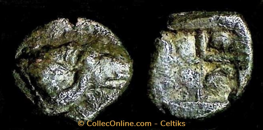 monnaies antiques celtes trois quart de litra du type auriol a la tete de belier