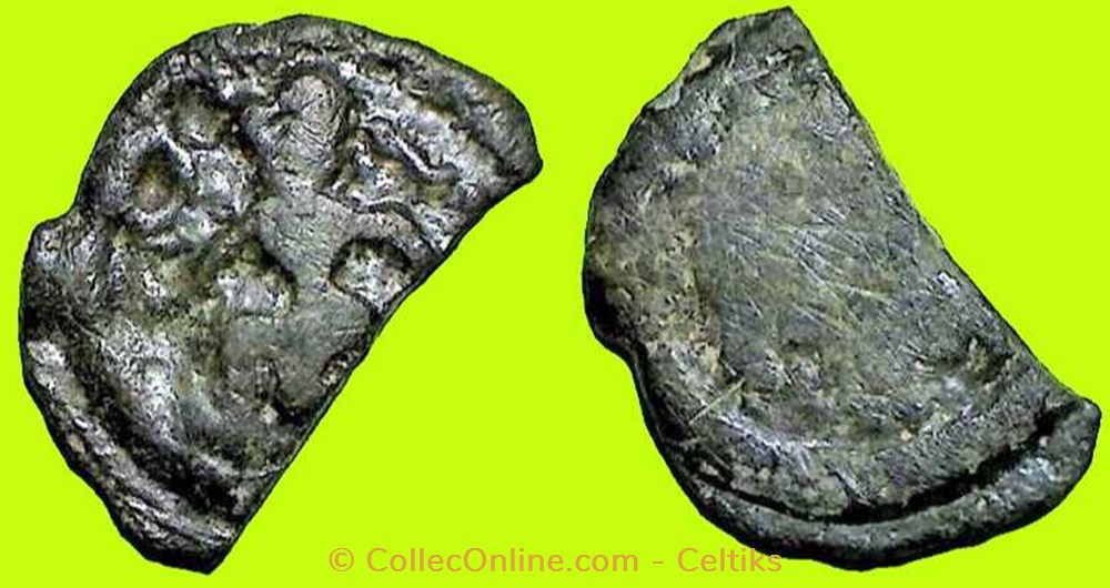 monnaies antiques celtes potin au personnage courant a gauche