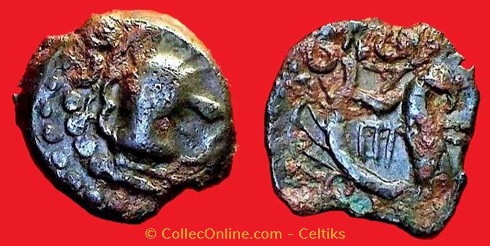 bronze à l'aigle et au sanglier monnaies antiques celtes bronze a aigle et au sanglier
