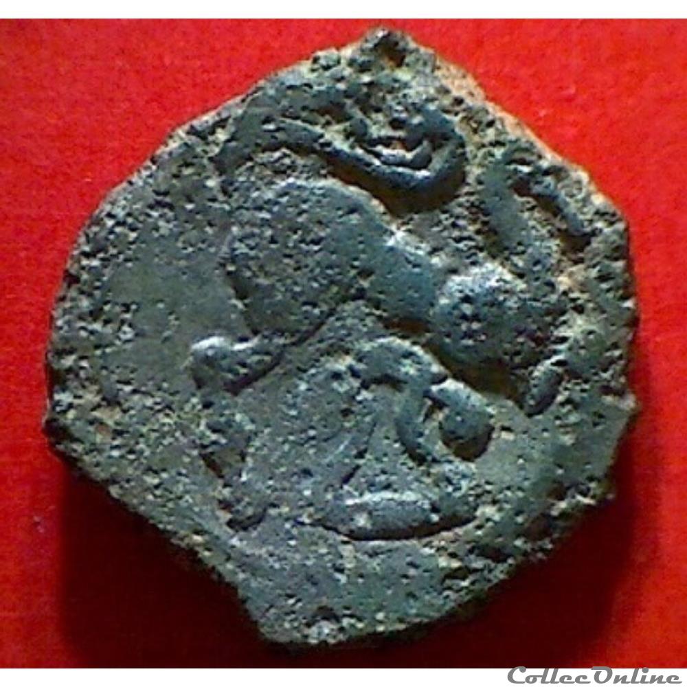 série 1118 DT 3493 var bronze au loup et au fleuron monnaie antique gauloise serie 1118 dt 3493 var bronze au loup et au fleuron