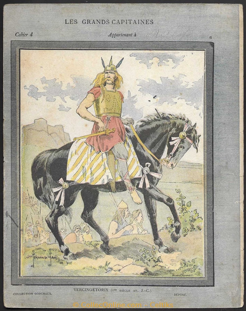 protège cahier - VERCINGETORIX documents anciens buvards cahiers illustres protege cahier vercingetorix