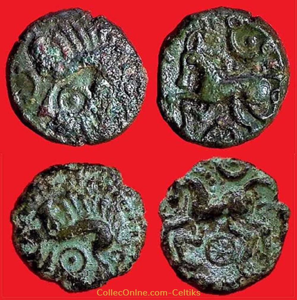 bronze au sanglier et au cheval * monnaies antiques celtes bronze au sanglier et au cheval