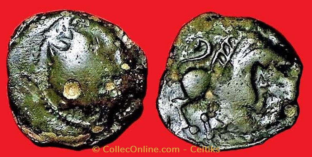 monnaies antiques celtes bronze au loup et au pegase au x