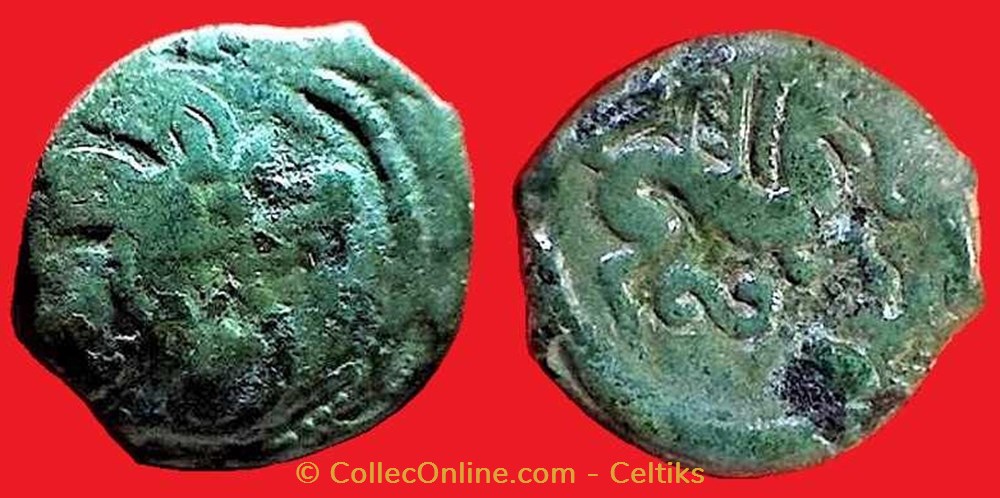 bronze au loup et au pégase à l'esse monnaies antiques celtes bronze au loup et au pegase a esse