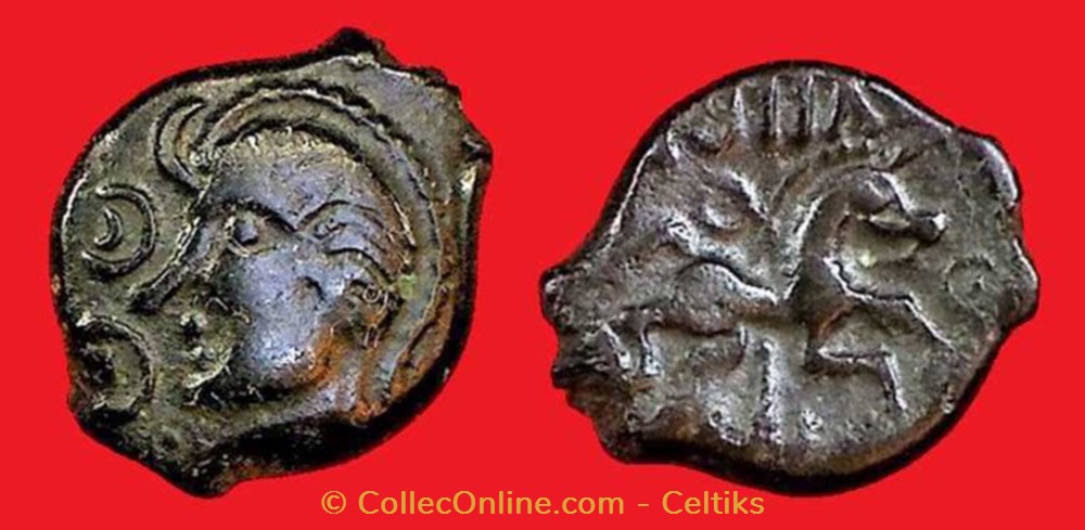 monnaies antiques celtes bronze viiricivs classe 2 cheval a droite
