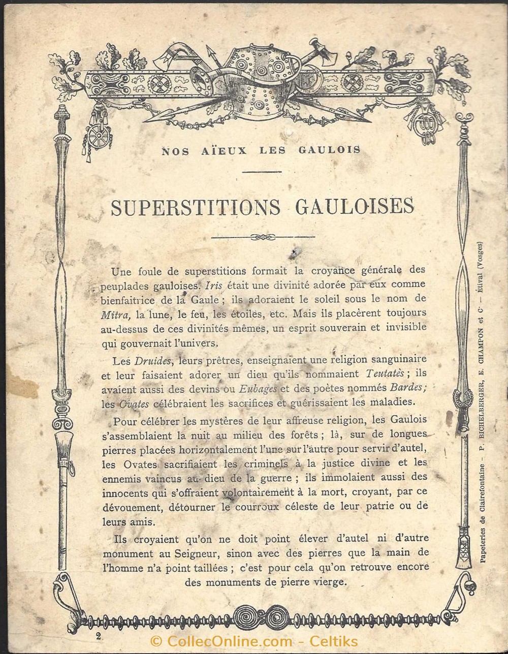 protège cahier - NOS AIEUX LES GAULOIS 2 documents anciens buvards cahiers illustres protege cahier nos aieux les gaulois 2