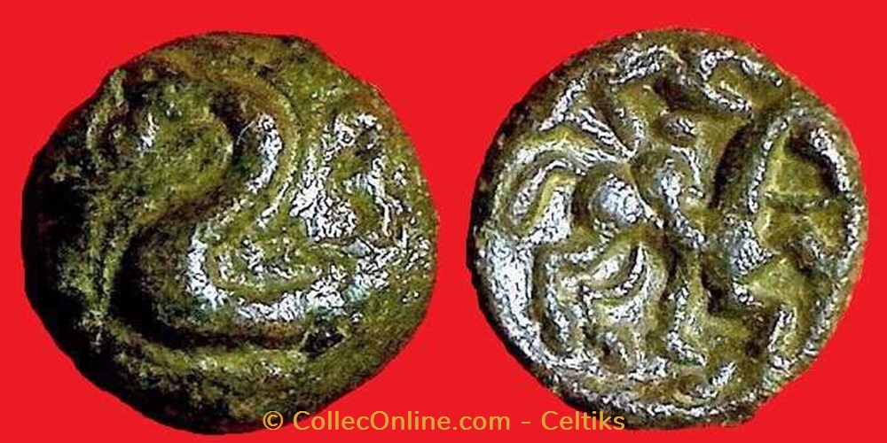 bronze au monstre marin et au cavalier monnaies antiques celtes bronze au monstre marin et au cavalier