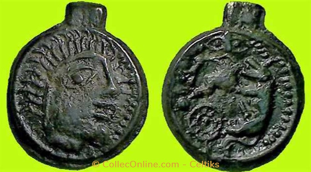 potin au personnage et au loup monnaies antiques celtes potin au personnage et au loup