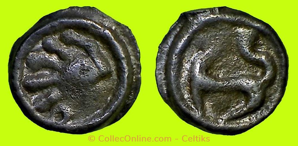 potin à la tête d'indien et à l'annelet monnaies antiques celtes potin a la tete indien et a annelet
