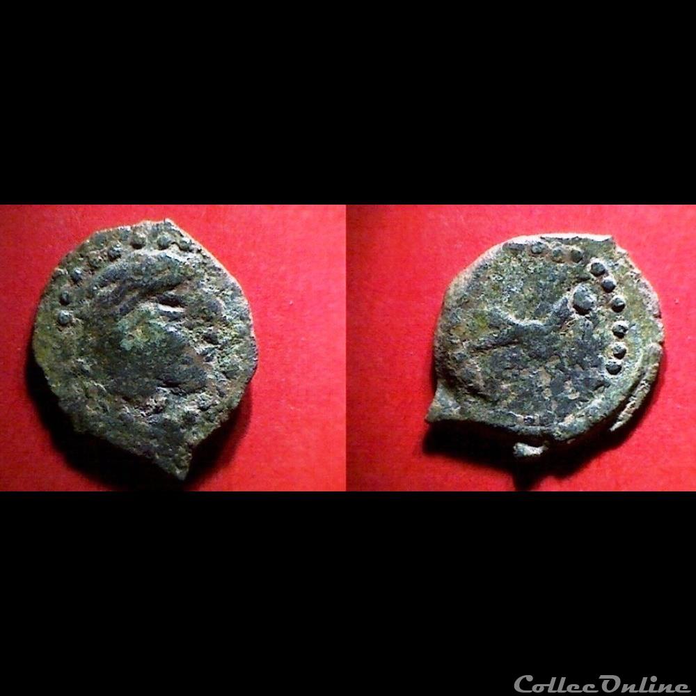bronze à l'oiseau à droite 7 monnaie antique gauloise bronze a oiseau a droite 7