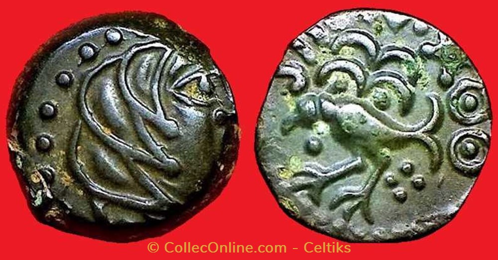 bronze à l'oiseau - classe 2 b monnaies antiques celtes bronze a oiseau classe 2 b