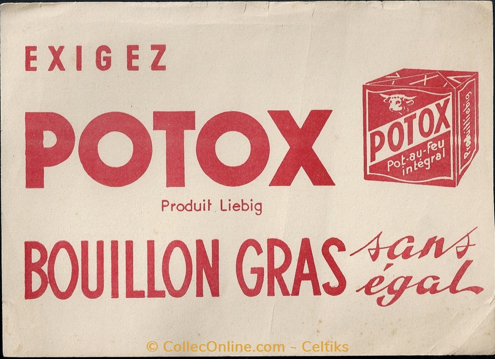 buvard - alimentation POTOX objets publicitaires buvards buvard alimentation potox