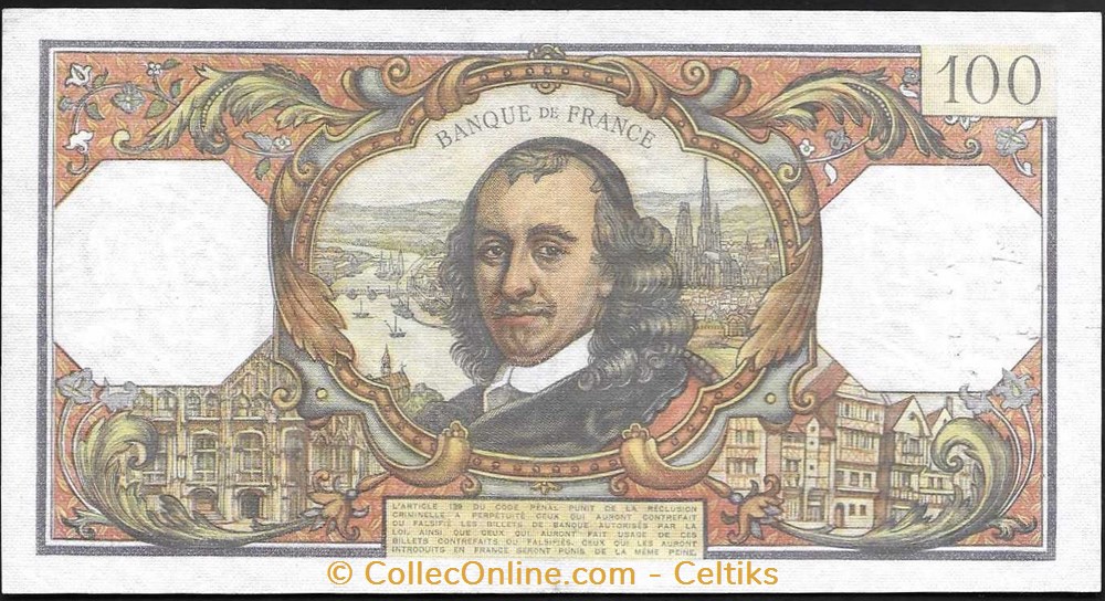 100 francs ( CORNEILLE ) - type 1964 billets europe france 100 francs corneille type 1964