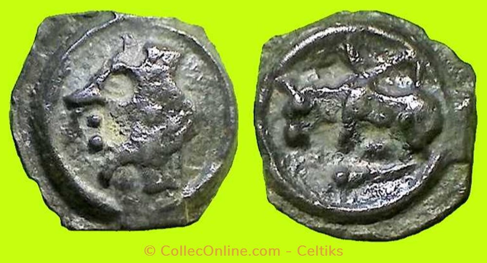 monnaies antiques celtes potin a la tete diabolique cl 5