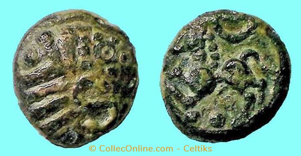 quart de statère aux segments de cercles - 15b monnaies antiques celtes quart de statere aux segments de cercles 15b