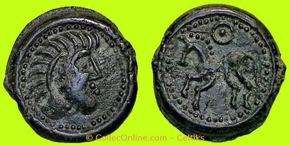 monnaies antiques celtes potin tete aux cheveux raides